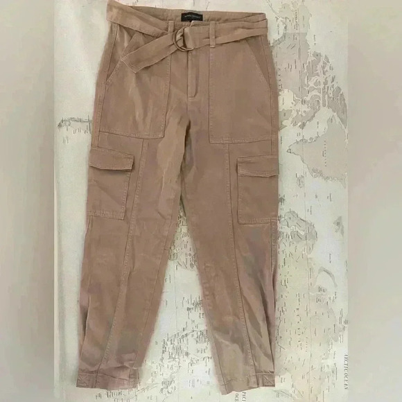 🆕Banana Republic Size 4T High Rise Denim Cargo Pants Slim Fit Cropped Ankle Fit - Picture 2 of 11